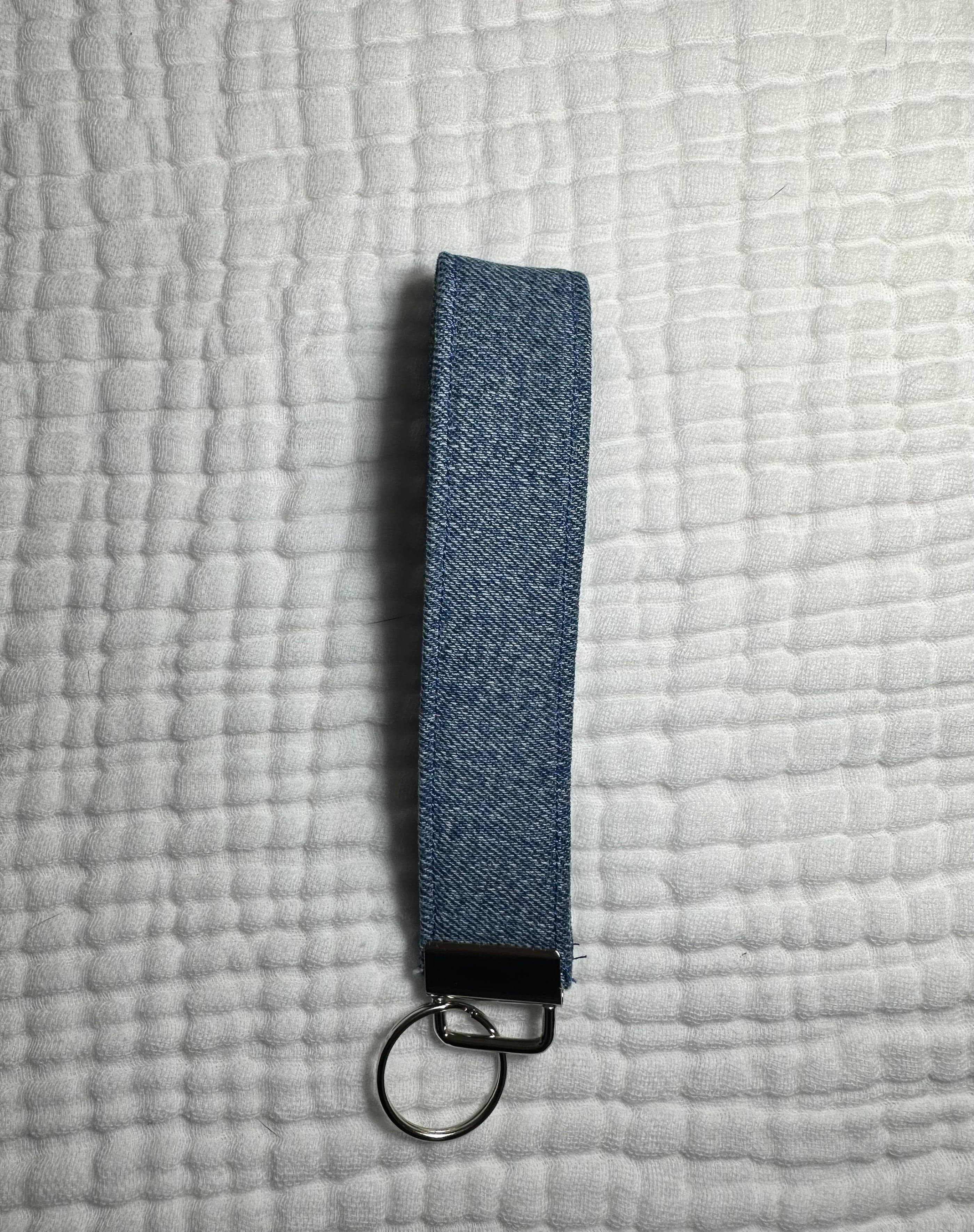 Dark Blue Jean Wrislet Keychain