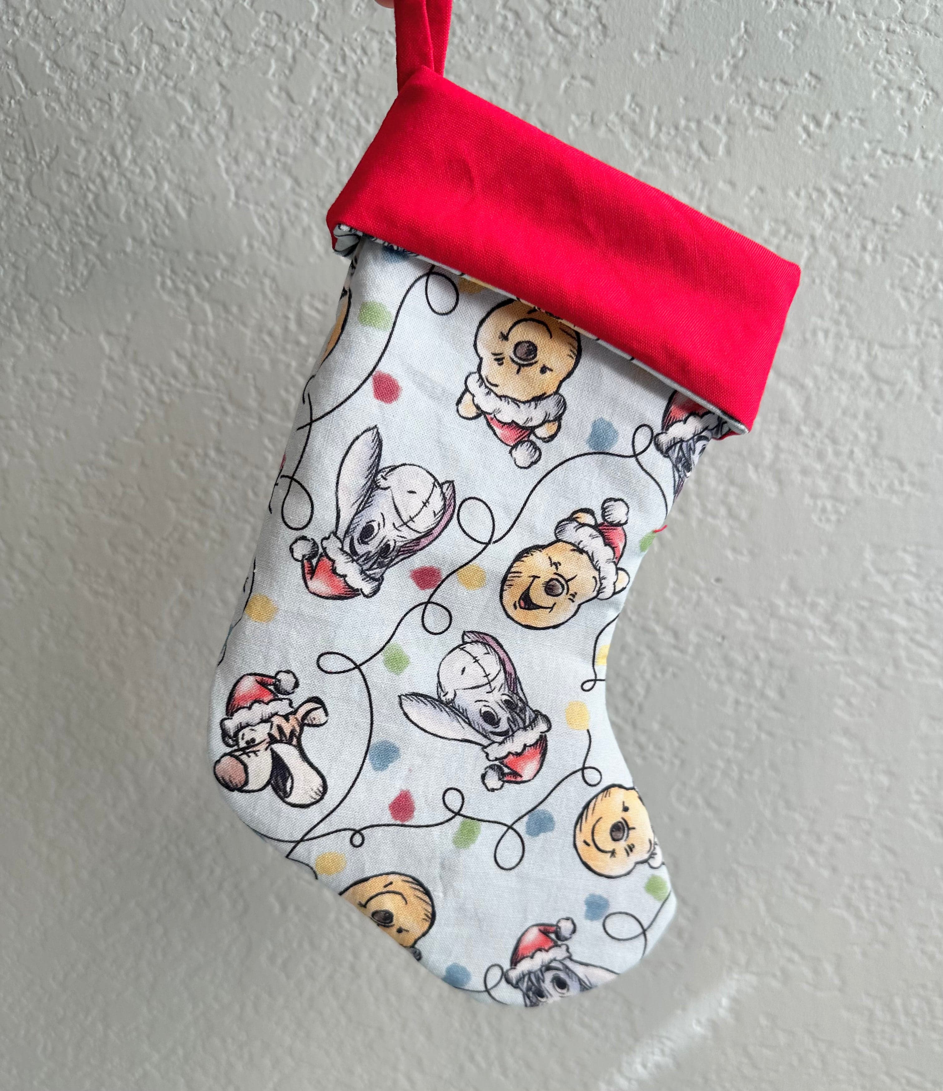 Handmade Winnie the Pooh Mini Christmas Stocking