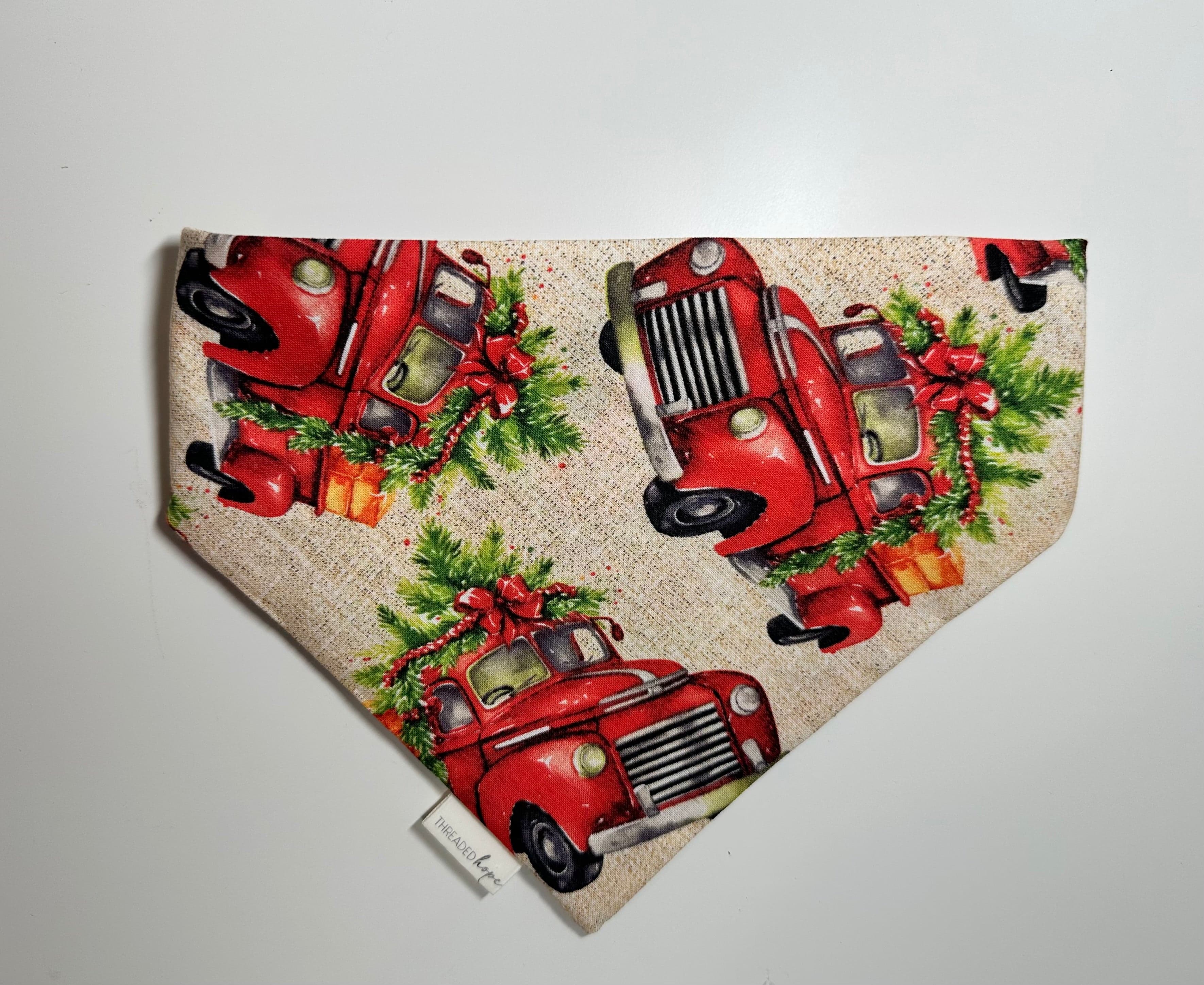 Pet Christmas Truck Scrunch Bandana