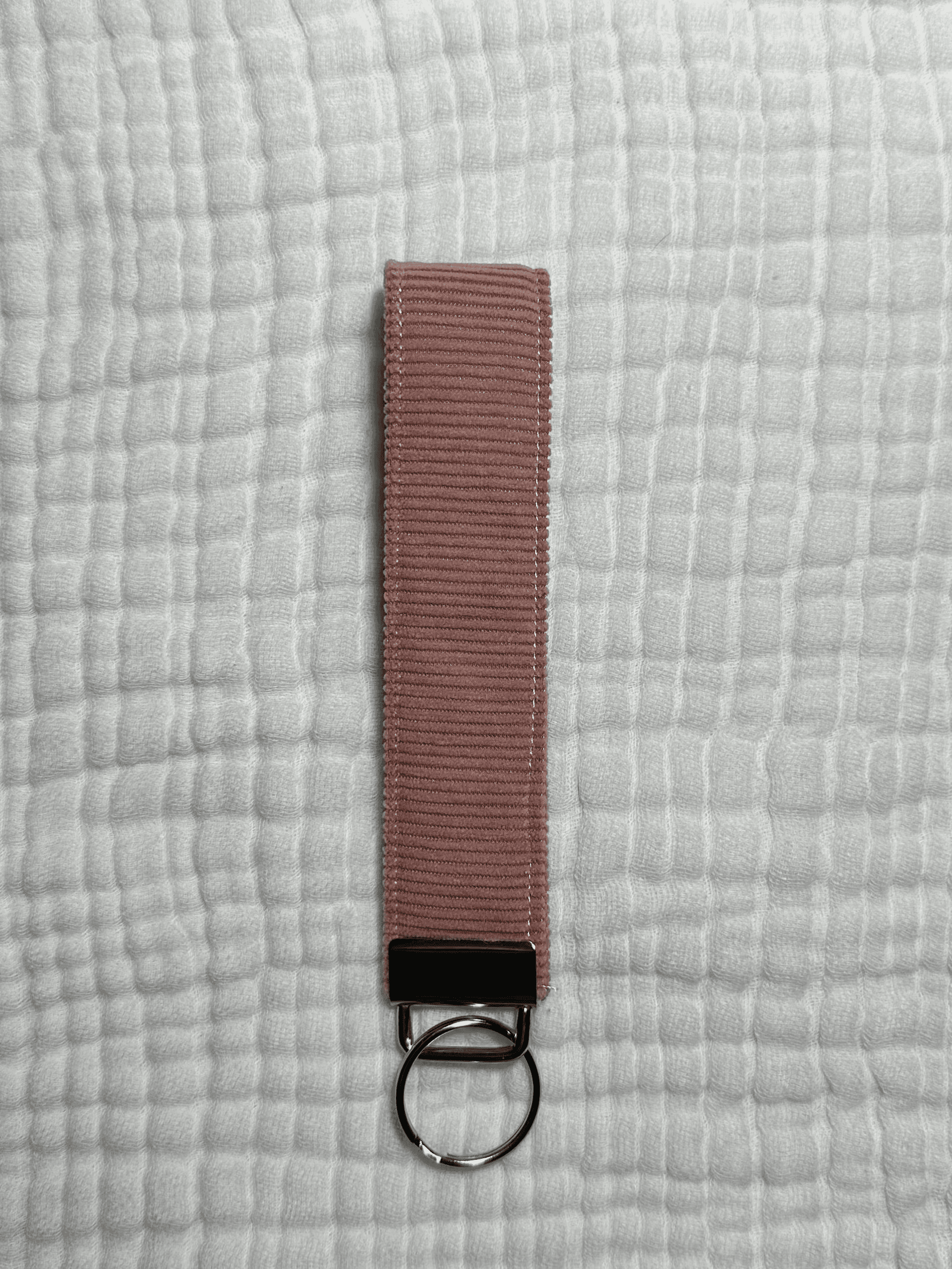 Pink Corduroy Wrislet Keychain