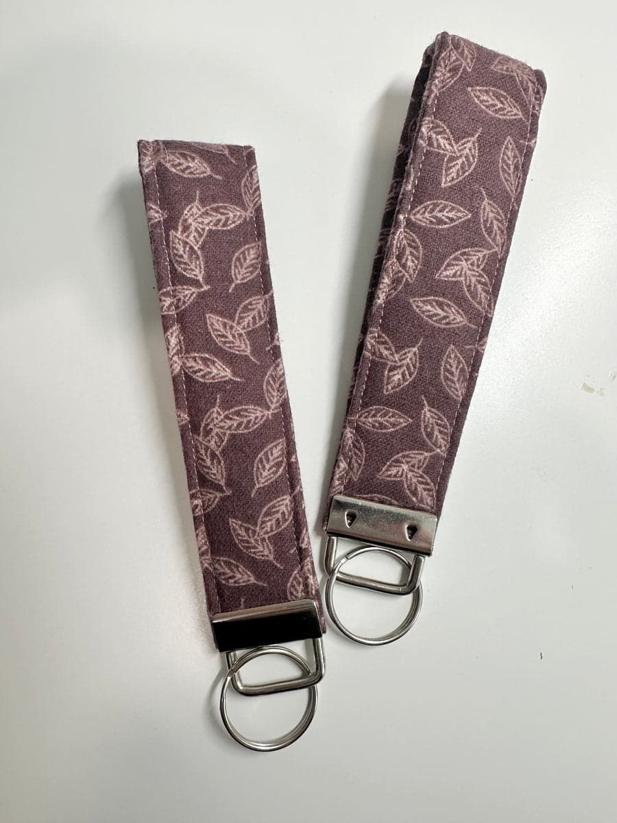 Purple Flannel Wristlet Keychain