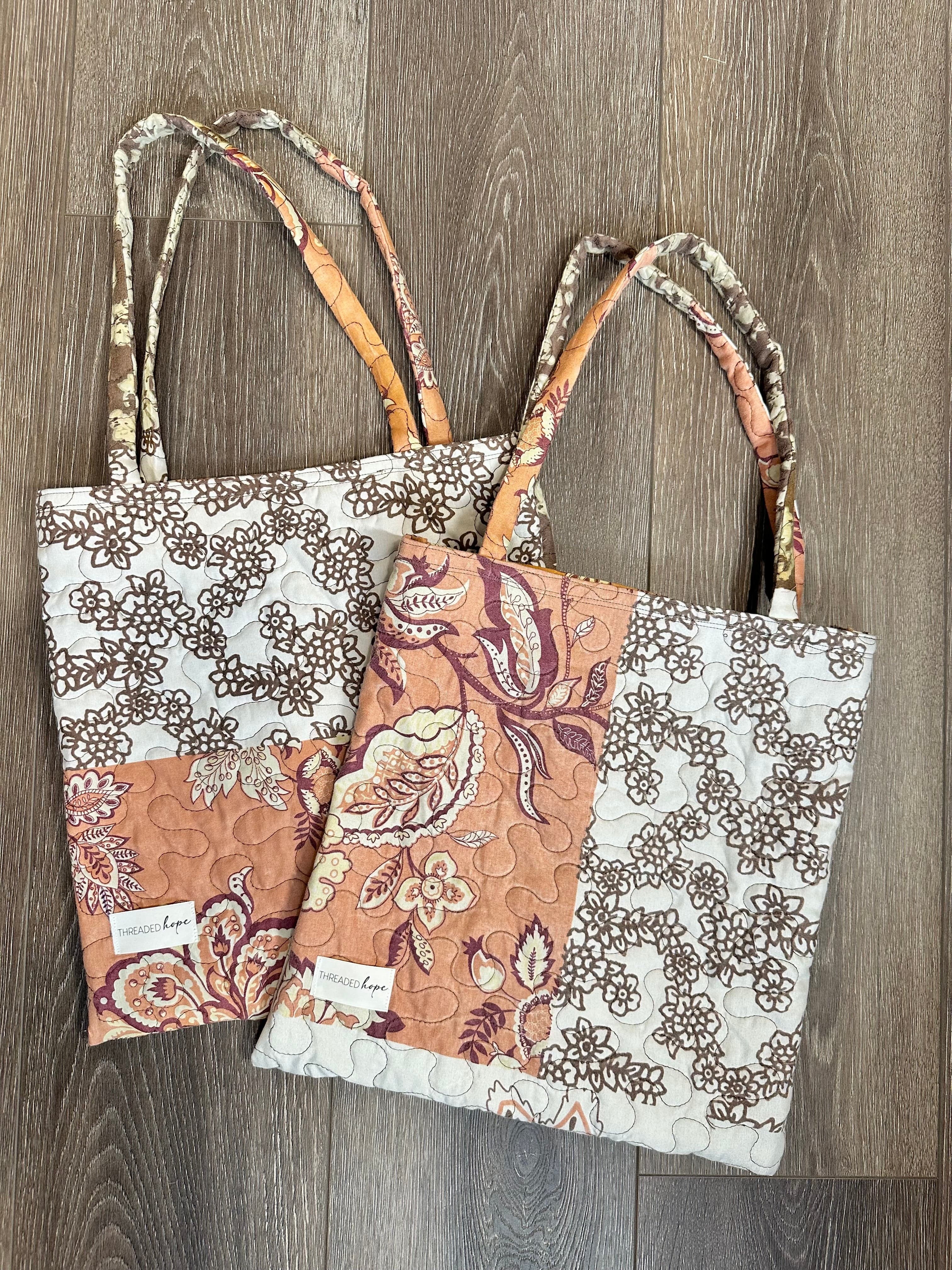 Quilted Tote Bag 12”x13.5”